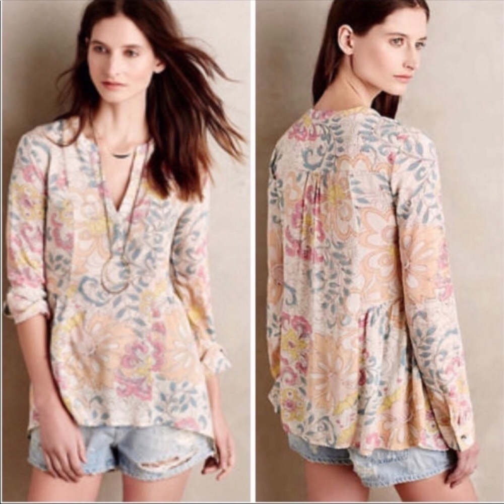 “MAEVE” Anthropologie Floral Laiken Tunic